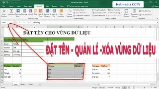 Đặt tên và quản lí vùng dữ liệu trên excel