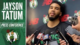 Jayson Tatum: I’m a VERY VOCAL Leader | Celtics Practice Scrum