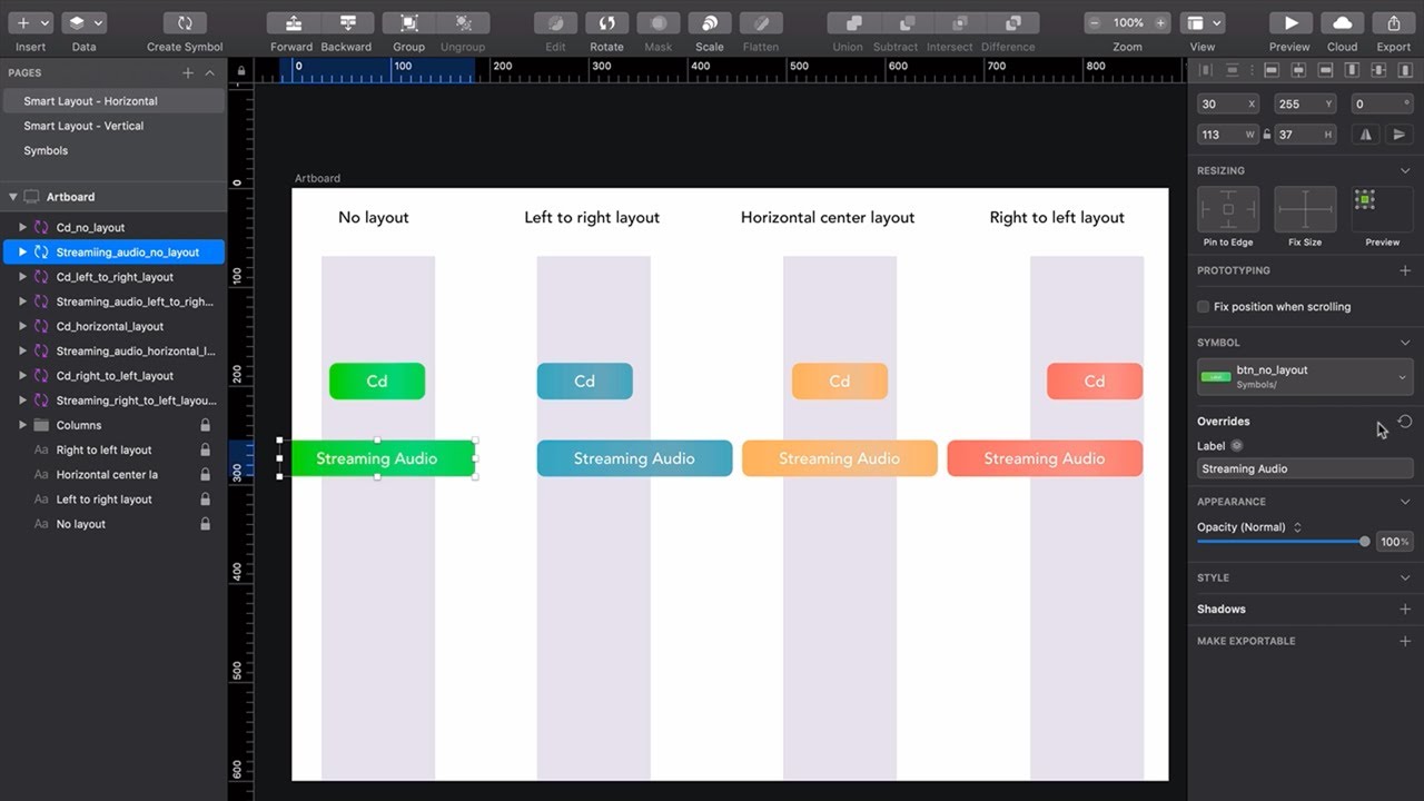 Using Smart Layout In Sketch Youtube