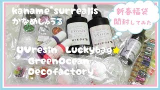 【かなめしゅうる】ＬＥＤ-ＵＶレジン✨２０１９新春福袋🎍GreenOceanVSDecofactory５０００円福袋中身を確認します🎶どっさり💖【resin craf購入品確認・楽天・福袋】