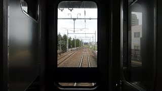 【後部運転台展望】 JR北・あいの里公園から百合が原 Rear view from train cab of JR Hokkaido in Japan.