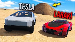 Şımarık Laraki vs Tesla CyberTruck Arabalar 4 Farklı Parkurda - GTA 5