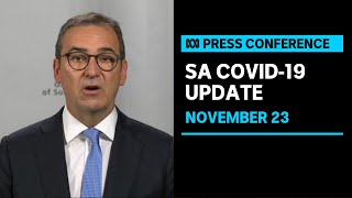 South Australian Premier Steven Marshall giving a coronavirus update| ABC News