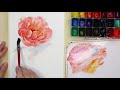 peony in watercolor tutorial how to painting demo