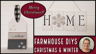 Farmhouse Winter and Christmas DIYS~Dollarama Winter Signs~High End Winter Decor DIYS