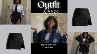 Outfit Inspirations | Black Mini Skirt | Campus outfits