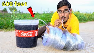 Longest Straw Ever VS Coca Cola | क्या मैं 600 फ़ीट दूर से कोका कोला पी पाउँगा ? Thara Bhai Amit