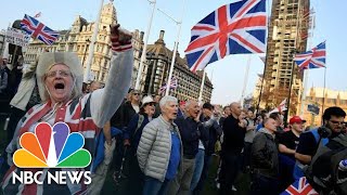 Pro-Brexit Protesters Flood London Streets After Parliament Rejects Deal | NBC News