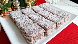 Prăjitura Tăvălită cu nucă de cocos / Lamington - un deliciu simplu și rapid | Pasiune \u0026 Savoare