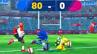 Mario and Sonic at the Tokyo 2020 Olympic Games  Rugby Sevens Team Bowser vs Blaze , Sliver vs Tails