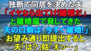 マザコン夫が独断で姑との同居を決めて「嫌なら出て行け」と離婚届を出して脅してきた→口癖が「今すぐ離婚だ！」だったのでお望み通り即提出してやった結果【修羅場】