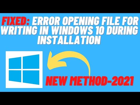 Исправить ошибку при открытии файла для записи в Windows 10 во время установки