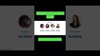 Responsive our Team page design with html and css #html #css #javascript #shortsvideos