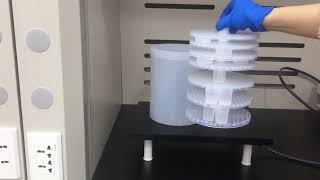 Teflon vial cleaning system made of PFA for cleaning lab utensils