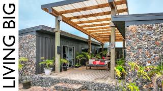 Twin 40ft Shipping Containers Transformed Into Rustic Off-Grid Paradise