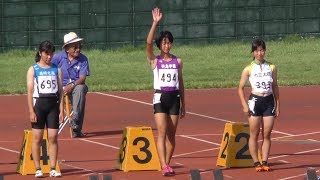 20170909 群馬県高校対抗陸上 女子100m 準決勝1組