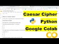 Caesar Cipher Python Tutorial