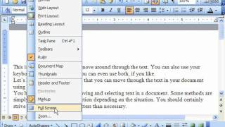 Word 2003 Tutorial Full Screen Mode Microsoft Training Lesson 2.11