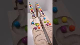 marble Run Race ASMR #228 Wooden Wave Course Colorful Marbles   #marblerun #marblerunrace #asmr