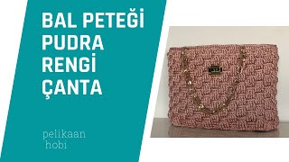 BAL PETEĞİ PUDRA RENGİ POLYESTER RİBBON ÇANTA