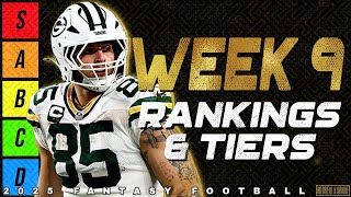Week 9 Tight End Rankings & Tiers - 2025 Fantasy Football