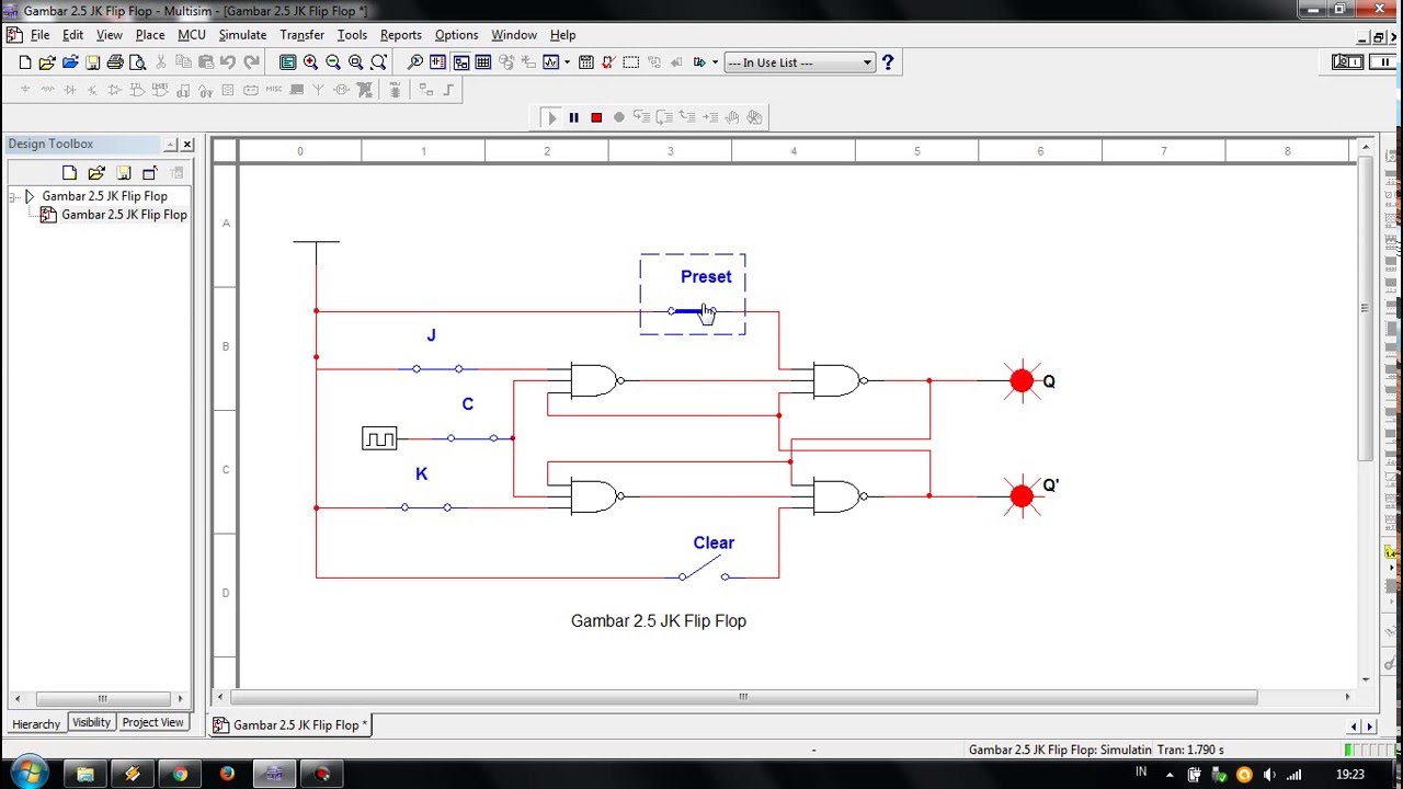 Multisim Tutorial Jk Flip Flop Youtube