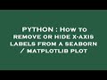 PYTHON : How to remove or hide x-axis labels from a seaborn / matplotlib plot