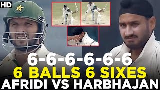 Shahid Afridi vs Harbhajan Singh | 6️⃣ Balls 6️⃣ Sixes | 6️⃣-6️⃣-6️⃣-6️⃣-6️⃣-6️⃣ | PCB | MA2A