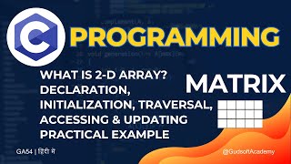 What is 2D Array in C Programming? Declaration, Initialization, Traversal, Accessing and Updating