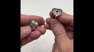 Men's Cufflinks Blue Center Crystal Heart Shape Lockets Cuff Links #cufflinks #giftsfordad #heart