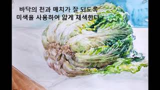 배추 수채화 마무리 하기 영상