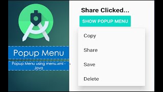 Popup Menu using menu.xml | Android Studio | Java