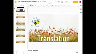 Transformation Tools in Google Slides for Stop Motion