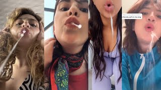 Girls Spit on Phone Camera POV 💦🤤(tiktok challenge)