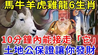 馬牛羊虎雞龍，6大生肖註意了！土地公說： 10分鐘之內，誰把我接走，我就讓誰發財！今天不接，就去別人家 ！