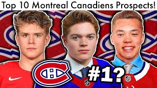 Top 10 BEST Montreal Canadiens Prospects! (Caufield, Guhle, Harris Habs NHL Prospect Rankings)