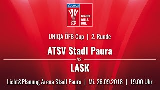 26.09.2018 | 19:00 | ATSV Stadl-Paura vs LASK | UNIQA ÖFB Cup 18/19 | 2. Runde | Livestream