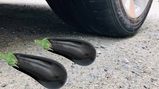 Car Experiment! Crushing Crunchy \u0026 Soft Things by Car! Car VS  Eggplant! ASMR