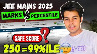 JEE Mains 2025: Marks vs Percentile January attempt || Safe Score to get 99%ile