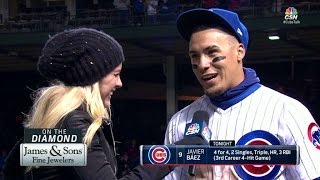 PHI@CHC: Baez discusses his four-hit game, Cubs' win