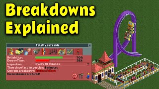 How do ride breakdowns work in RollerCoaster Tycoon 2 & Classic?