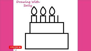 HOW TO DRAW CUTE BIRTHDAY CAKE - STEP BY STEP DRAWING - #drawing  #birthday  #cake