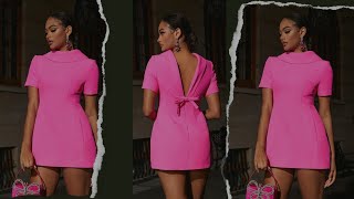 How I Will Make This Elegant Rolled Collar Pink Dress | Step-by-Step Sewing Tutorial.