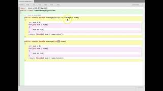 Common Array Algorithms: Sum & Average
