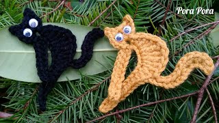 Crochet Cat Applique I Crochet Animal Applique I Crochet Halloween Decorations