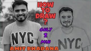 How to draw AMIT Bhadana sketch step by step...@AmitBhadana