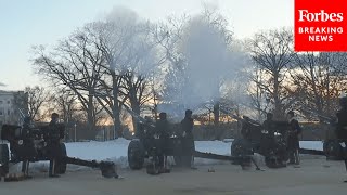 Cannons Fired At U.S. Capitol In Honor Of The Late President Jimmy Carter