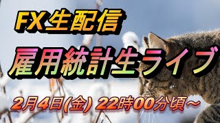 【FX】雇用統計生ライブ　FX生配信　2月4日（金）22時00頃～