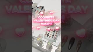 Watch Me Paint Coquette Valentine’s Day Nail Art💅🏽🎀 #nails #nailart #valentinesnails