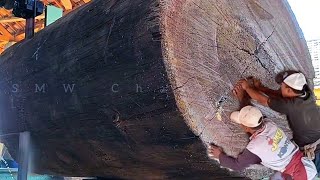 The Most Satisfying Sawmill - Chronology of Sawing Dangerous Giant Logs